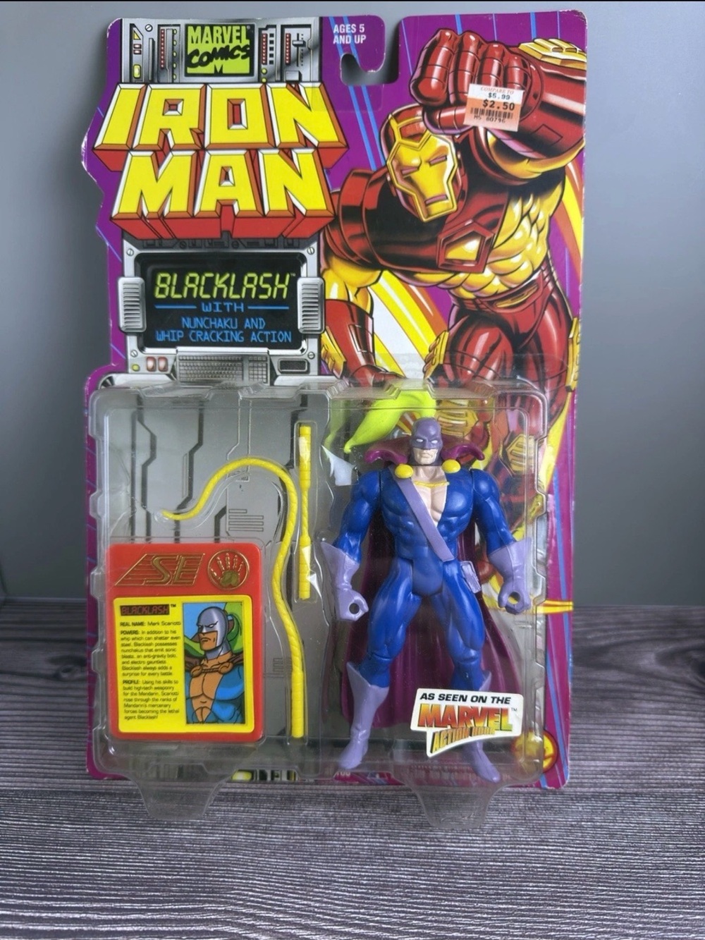 Vintage Marvel Iron Man Blacklash & Grey Gargoyle Figures MOC Lot